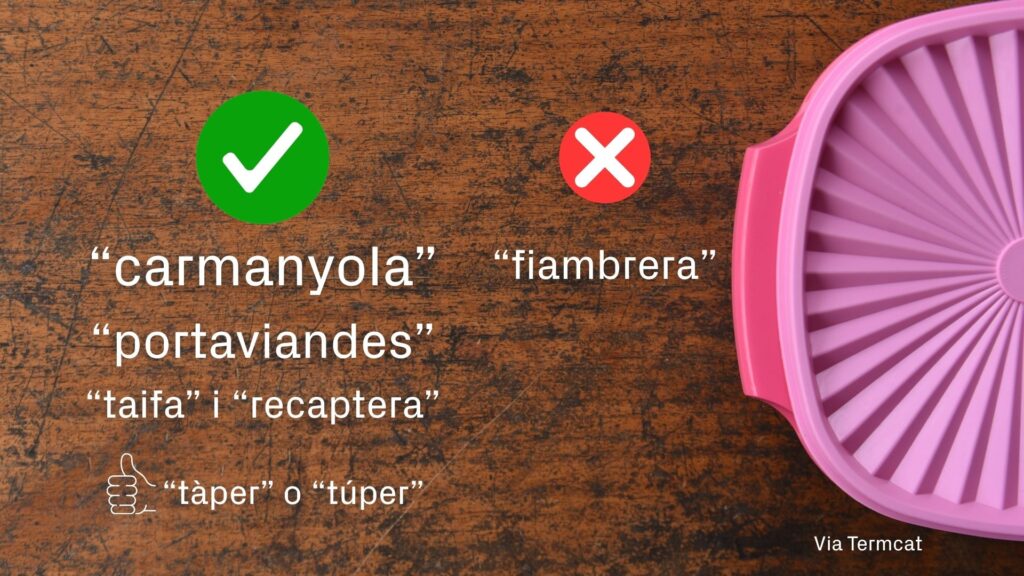 Què ens enduem per dinar fora de casa, la "carmanyola", el "tàper" o la "fiambrera"? | català, cuina, llengua, Mots endiumenjats
