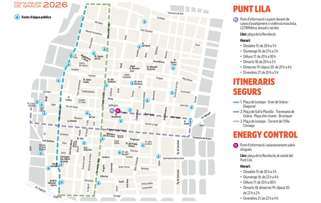 Mapa festes Gràcia 2026