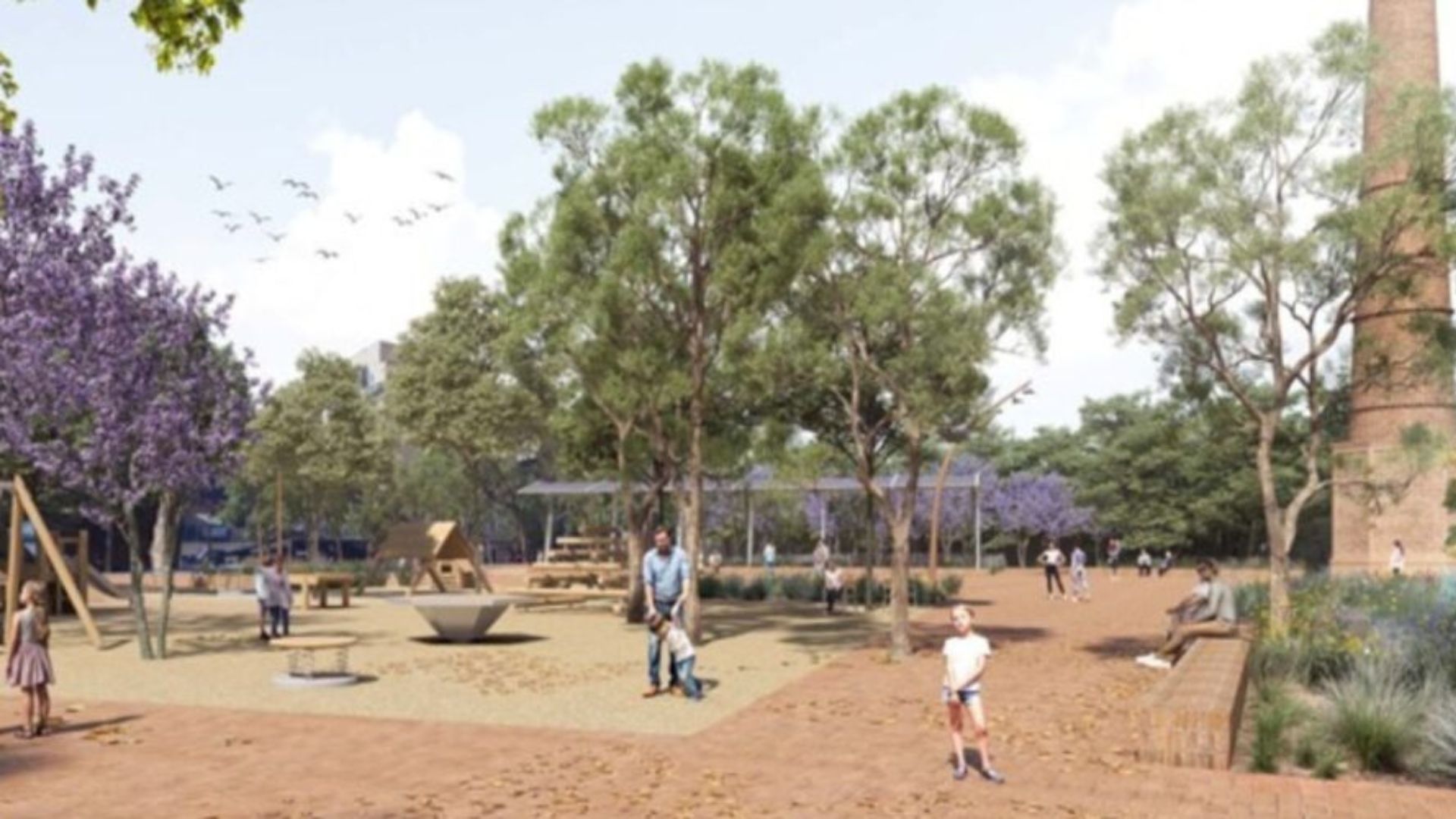 Render de la reforma de la plaça Olivereta a Sants