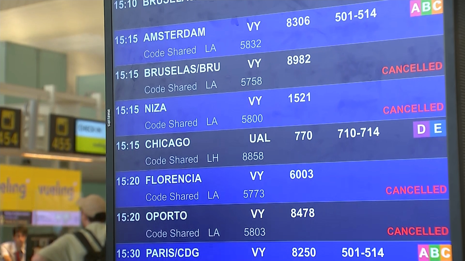 cancel·lacions vols aeroport Barcelona-El Prat