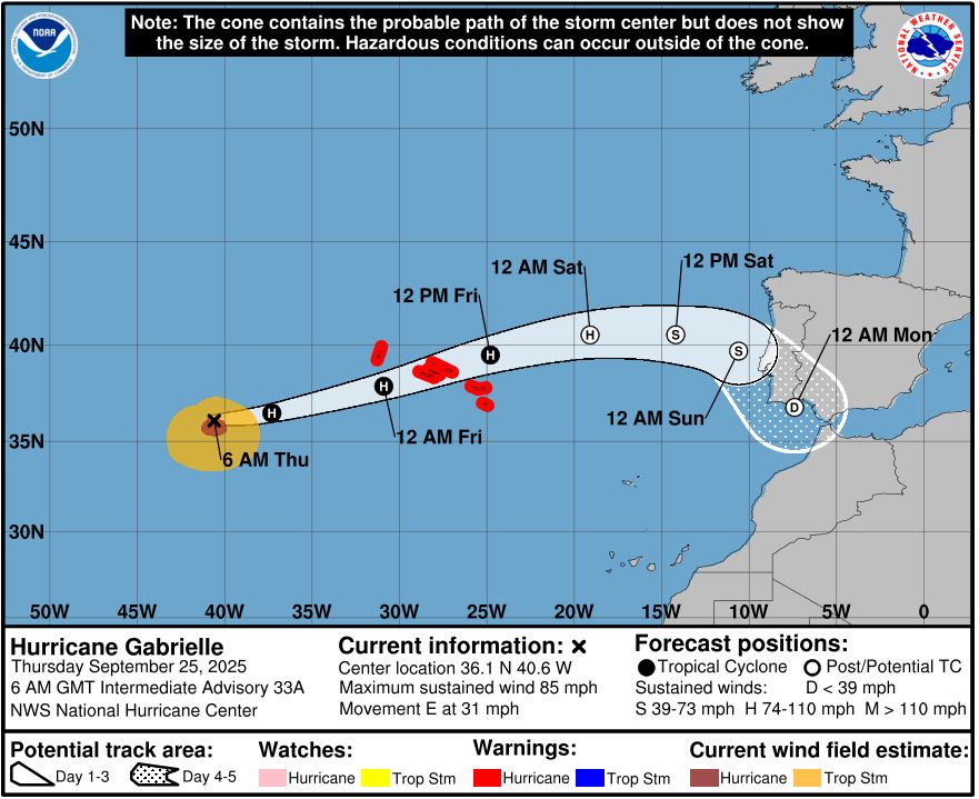 trajectòria huracà Gabrielle