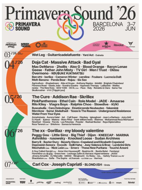 Primavera Sound 2026 a Barcelona: Dates, entrades i cartell del festival | festivals, música en viu, música indie, Primavera Sound