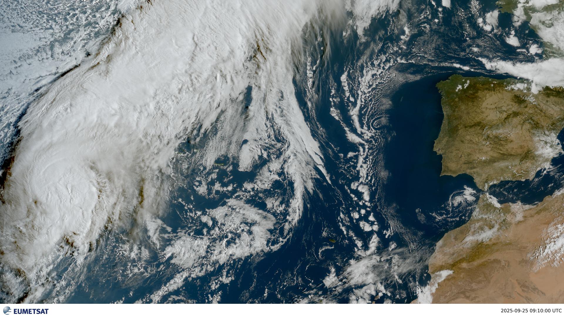 l'huracà Gabrielle a l'oest de les illes Açores