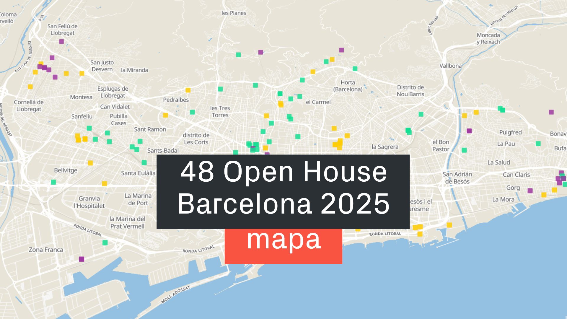 mapa 48 Open House Barcelona 2025
