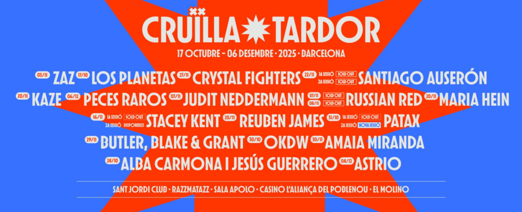 Cruïlla Tardor 2025: programa | concerts, festival, música en directe