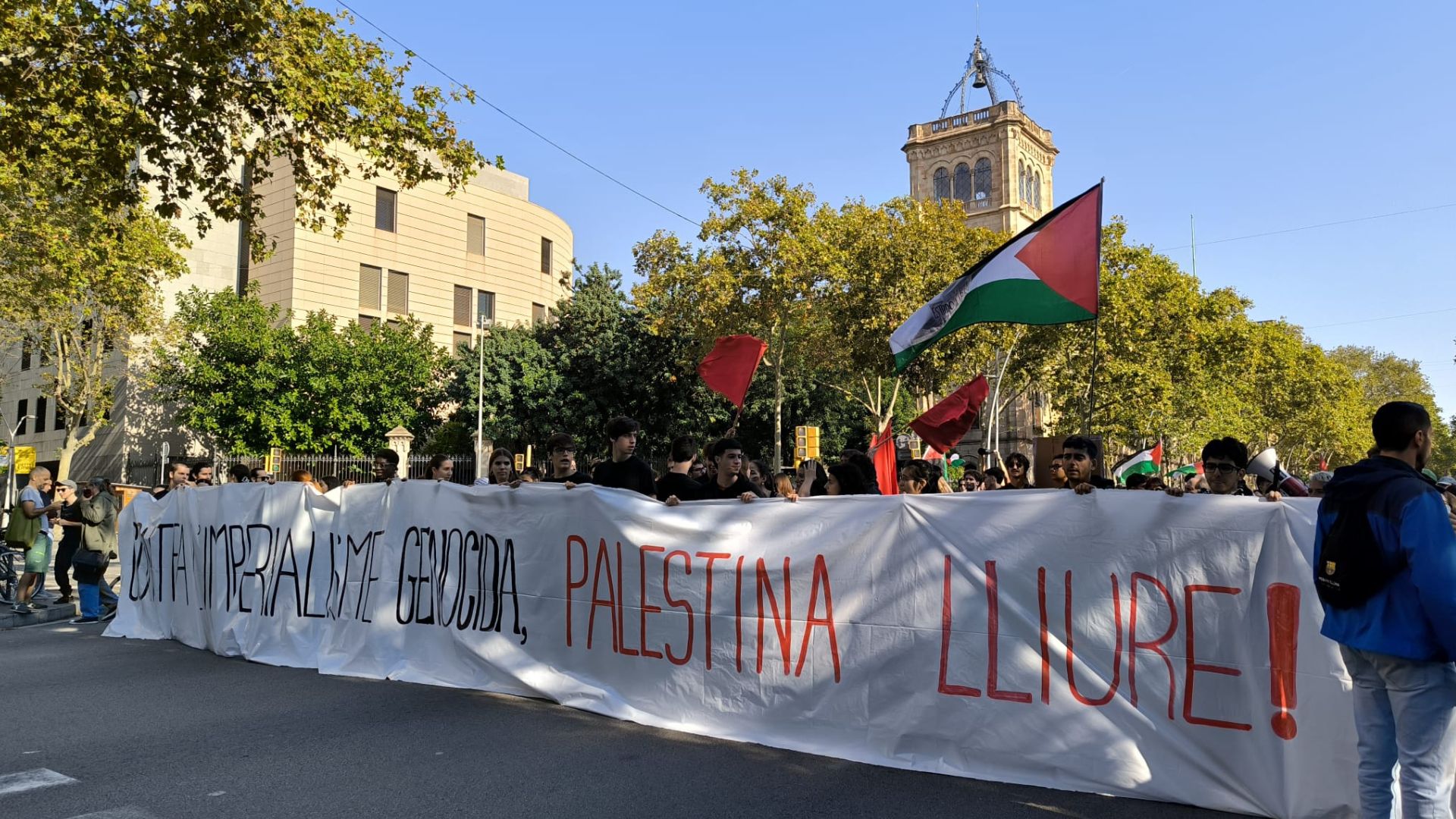 manifestació universitat vaga Palestina