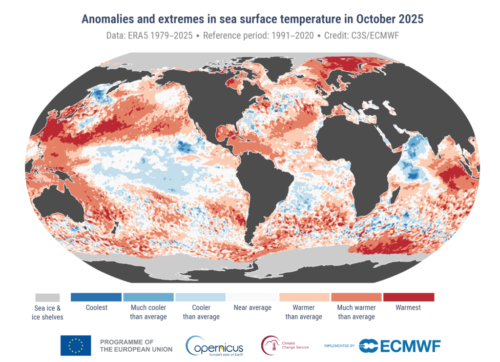 El 2025, a punt de ser almenys el tercer any més càlid registrat a la Terra | calor, canvi climàtic