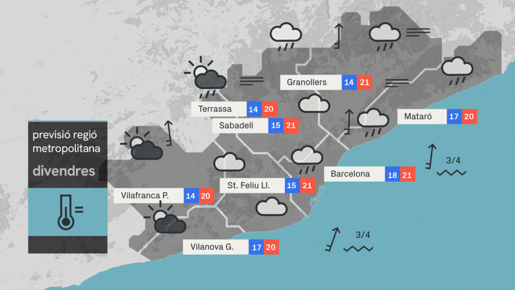 Previsió del temps per a divendres, 14 de novembre: molts núvols i risc de pluja bruta | previsió del temps