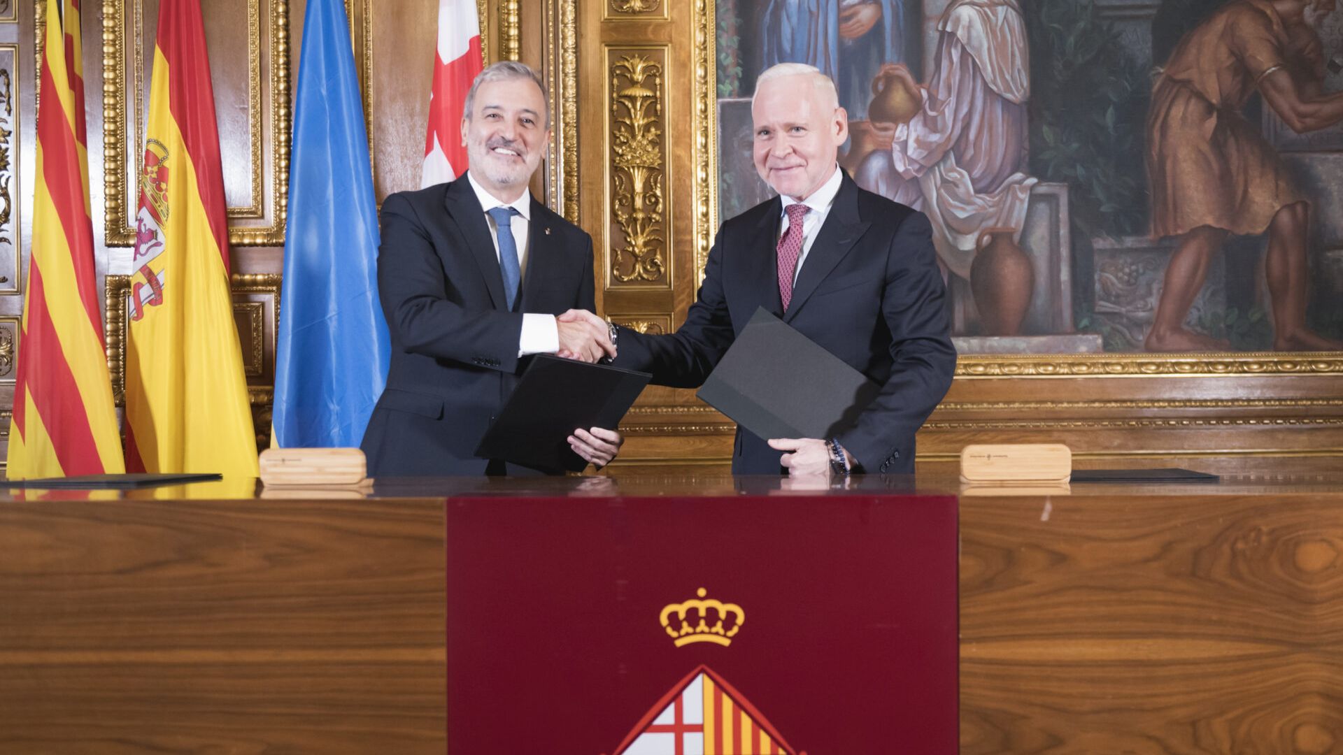 Alcalde Barcelona, Jaume Collboni i alcalde de Khàrkiv, Ihor Terekhov, signen acord de cooperació