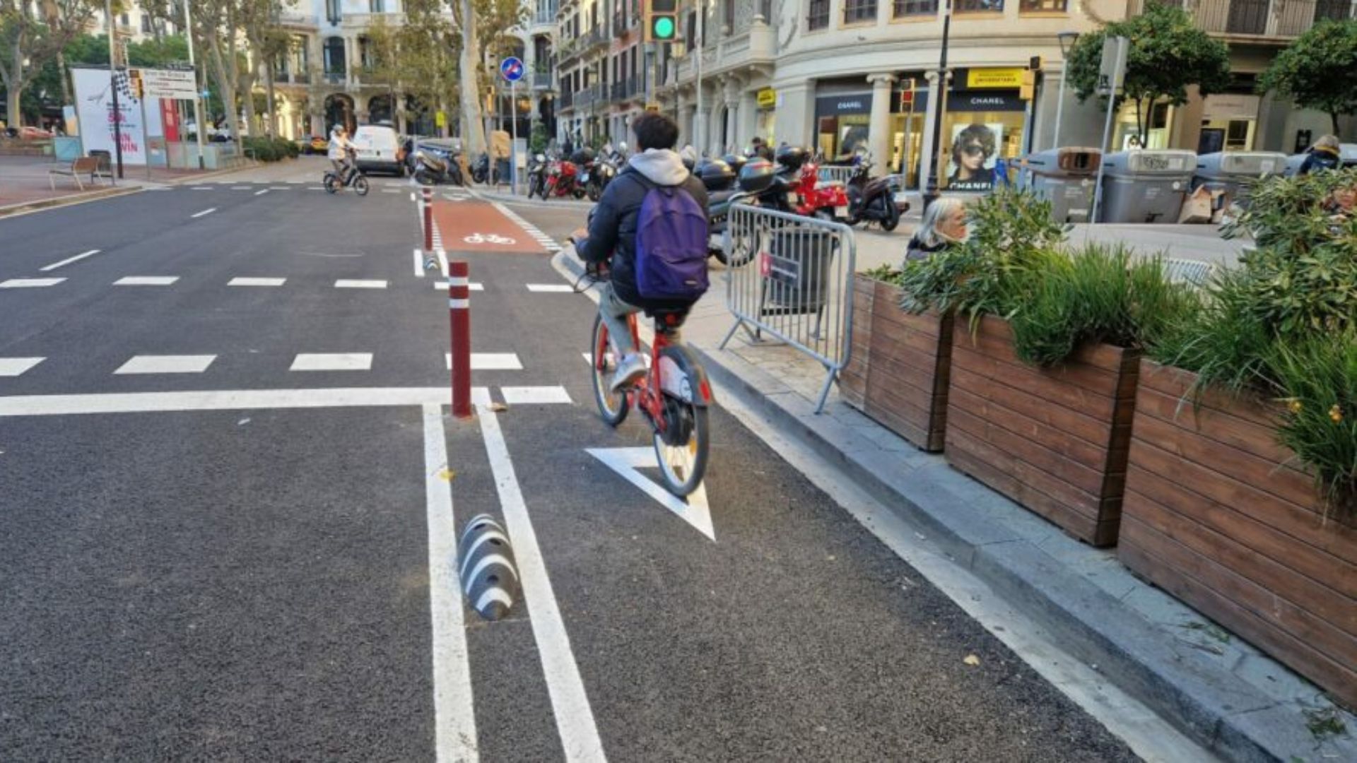 carril bici jardinets gràcia i carrer de Mallorca