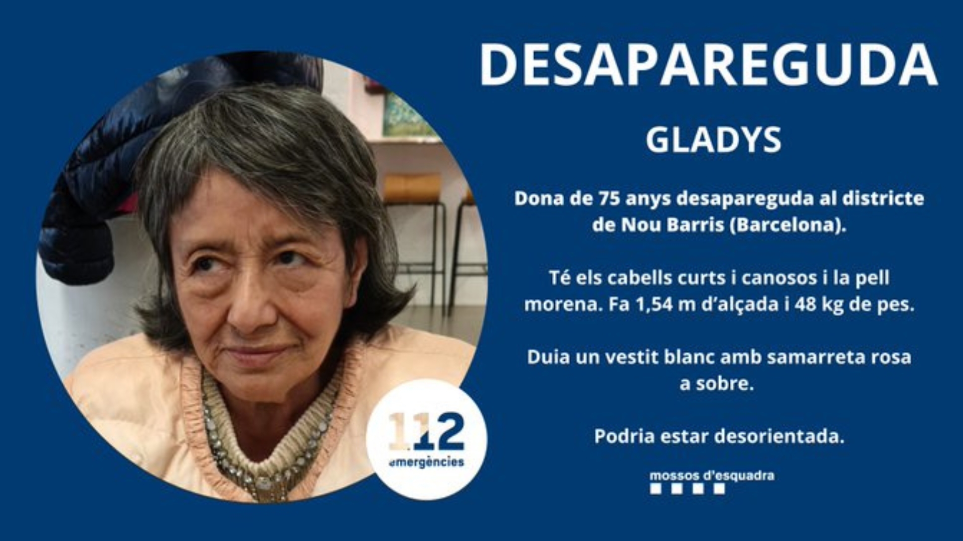 dona desapareguda Nou Barris