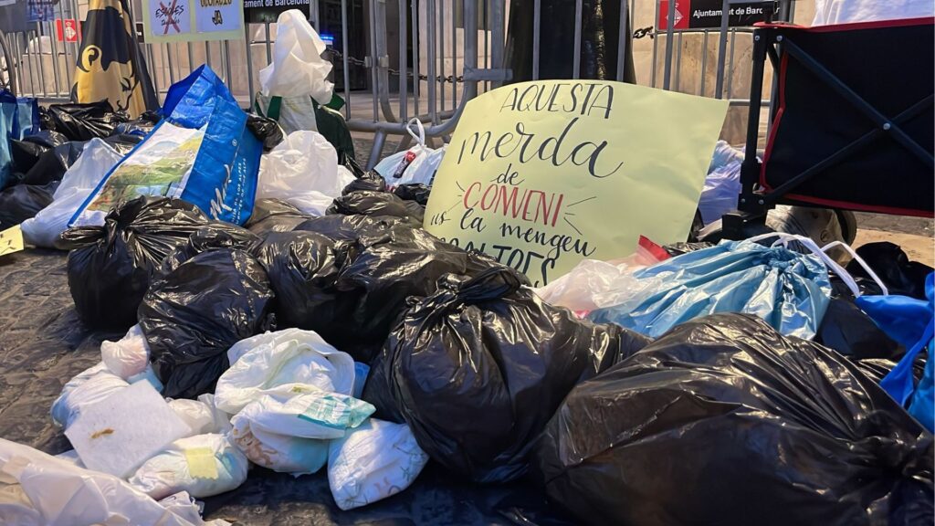 protesta treballadores escoles bressol Barcelona, a la plaça de Sant Jaume