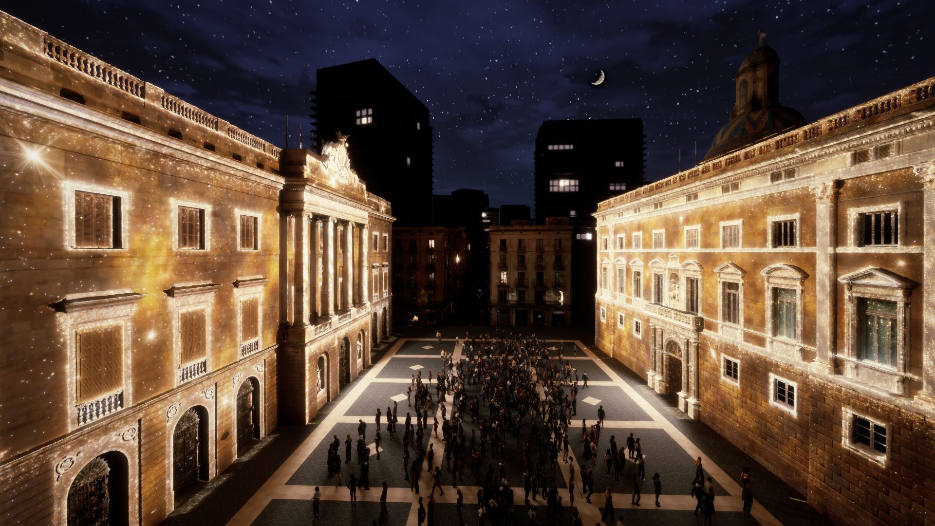 Nadal a Sant Jaume 2025 Ajuntament i Generalitat il·luminats