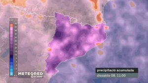 Dijous de pluja intensa pel pas d’un front: l’Inuncat, en alerta