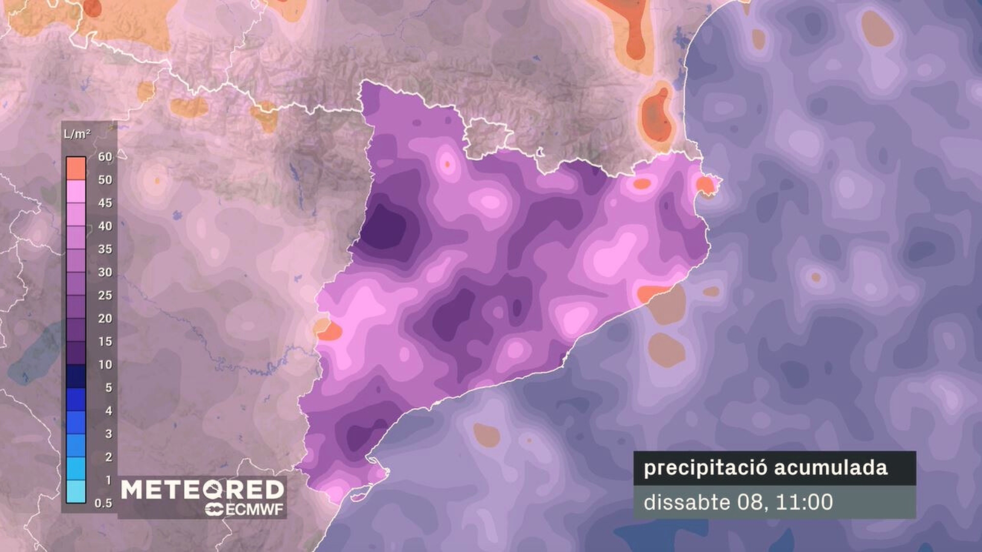 pluja acumulada barcelona catalunya inuncat 6 novembre 2025
