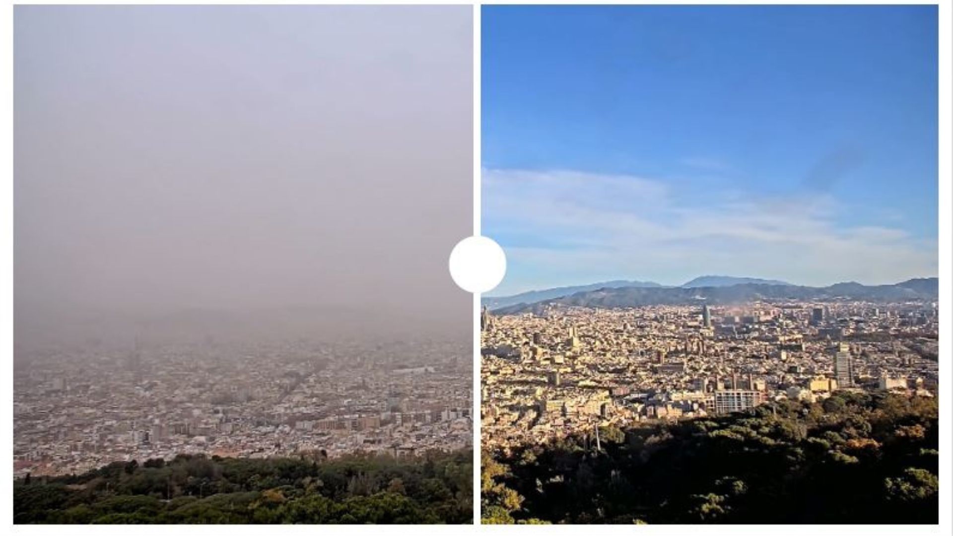 Del marró terrós al blau elèctric: l'espectacular canvi que ha fet el cel en menys de 24 h | fotografia