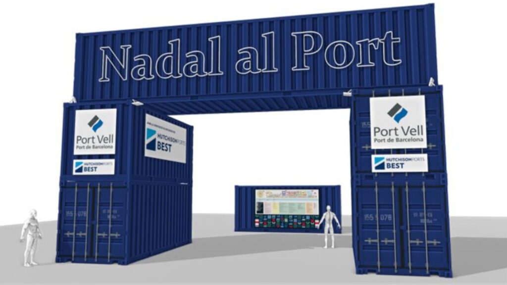 Un pòrtic gegant de contenidors donarà la benvinguda al Nadal al Port més gran fins ara a Barcelona | Nadal, port de Barcelona