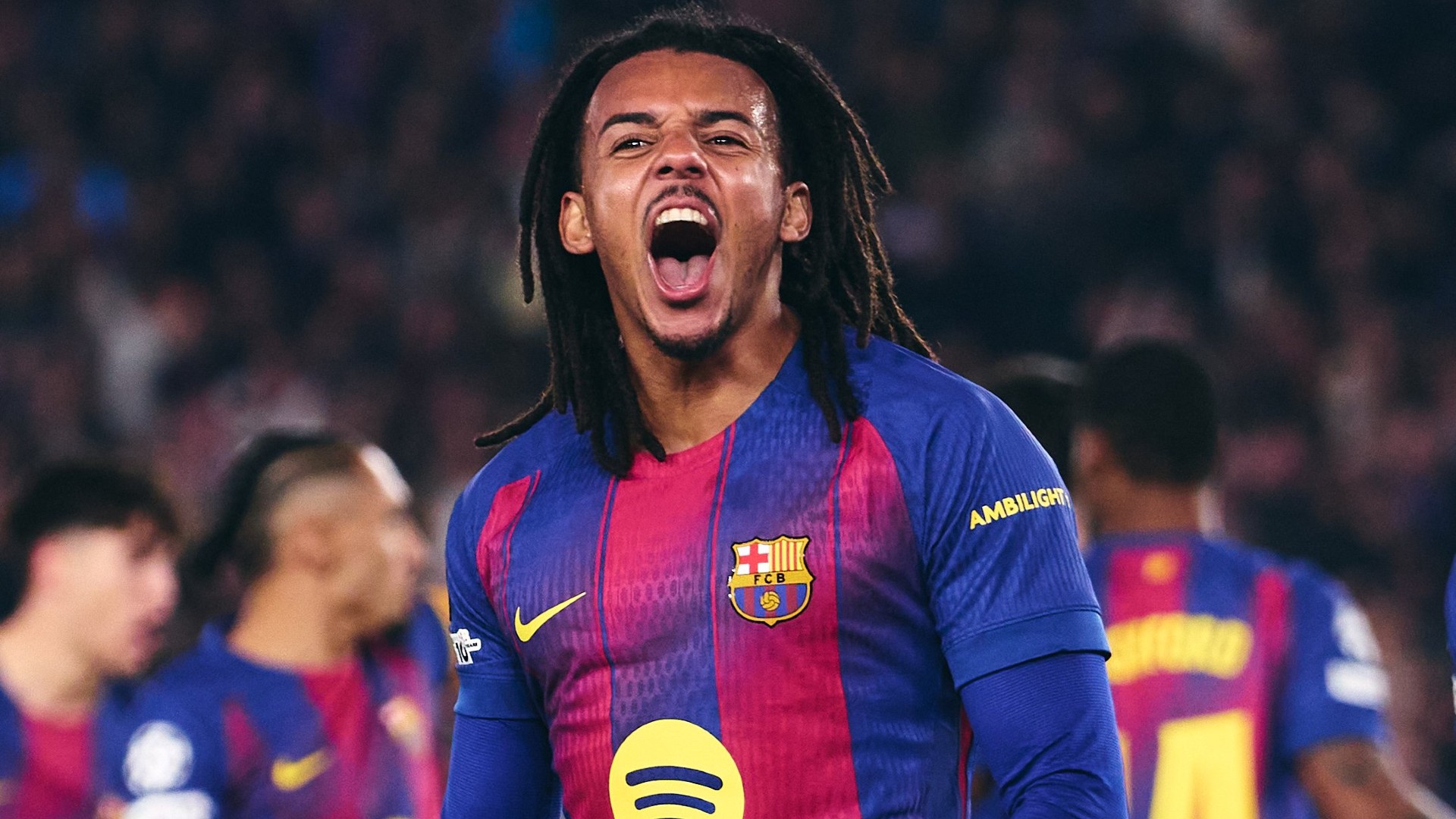 Jules Kounde celebra gol Champions al Barça - Eintracht de Frankfurt