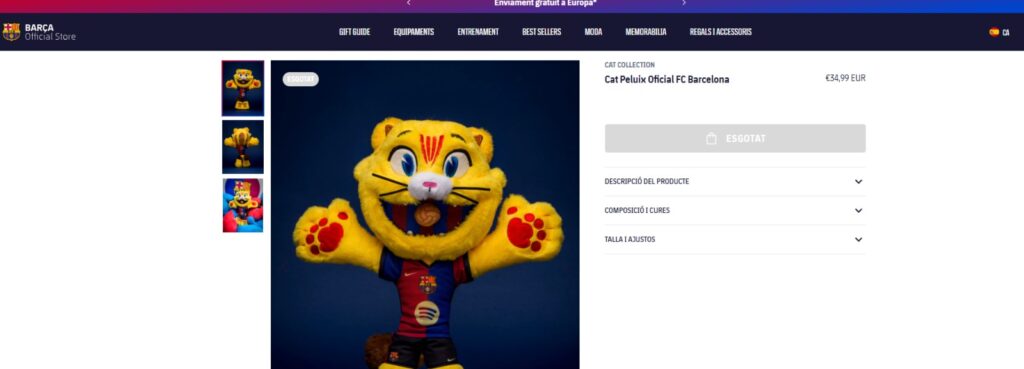 Esgotat en 5 minuts el peluix del CAT, la mascota del Barça: on es pot comprar i quin preu té? | FC Barcelona, Joan Laporta