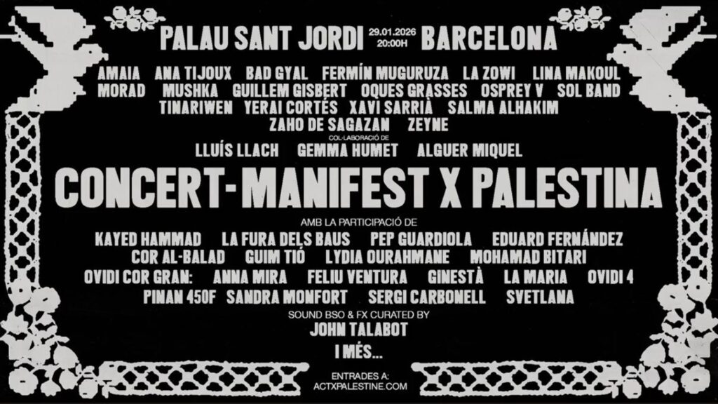 Concerts solidaris d'"Act x Palestine": llista de concerts a Barcelona | concerts, música en directe, solidaritat
