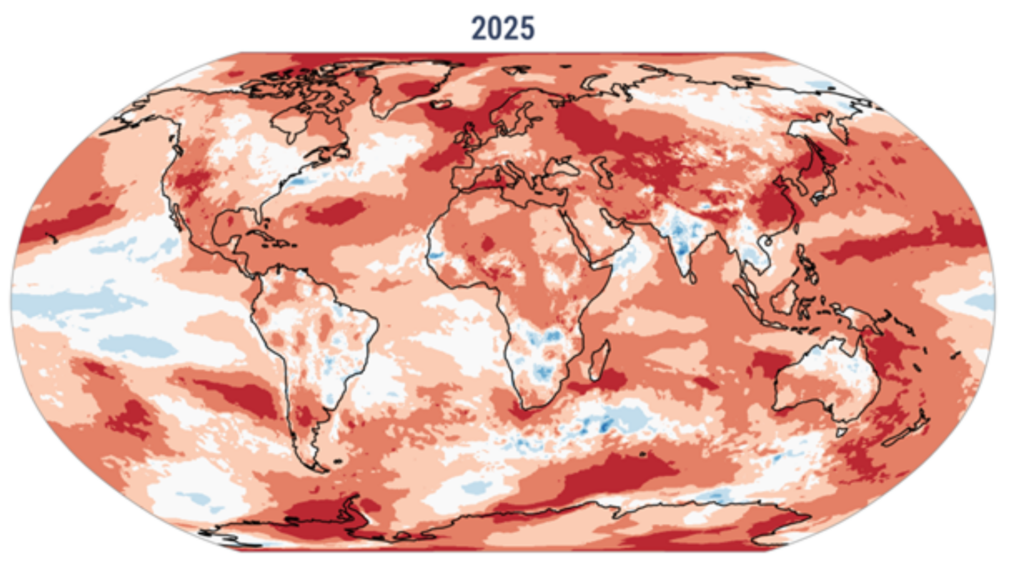 2025 tercer any m&eacute;s c&agrave;lid Planeta Terra Copernicus