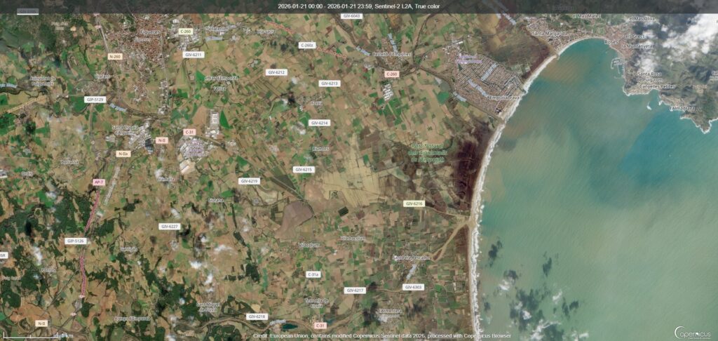 Els sediments aportats pels rius catalans, plenament visibles des del satèl·lit | inundació, pluja