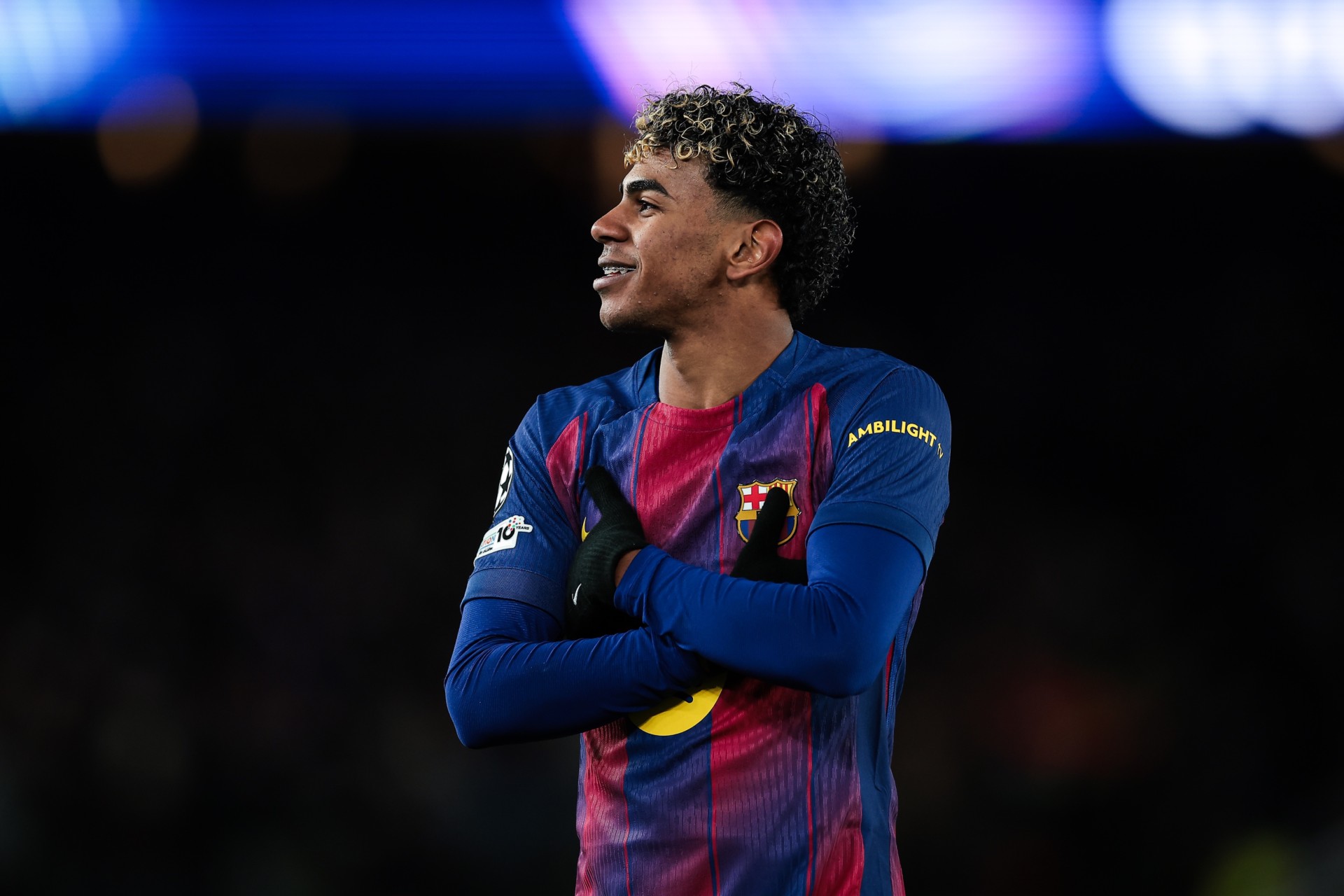 Lamine Yamal, celebrant el gol al Barça-Copenhaguen de Champions