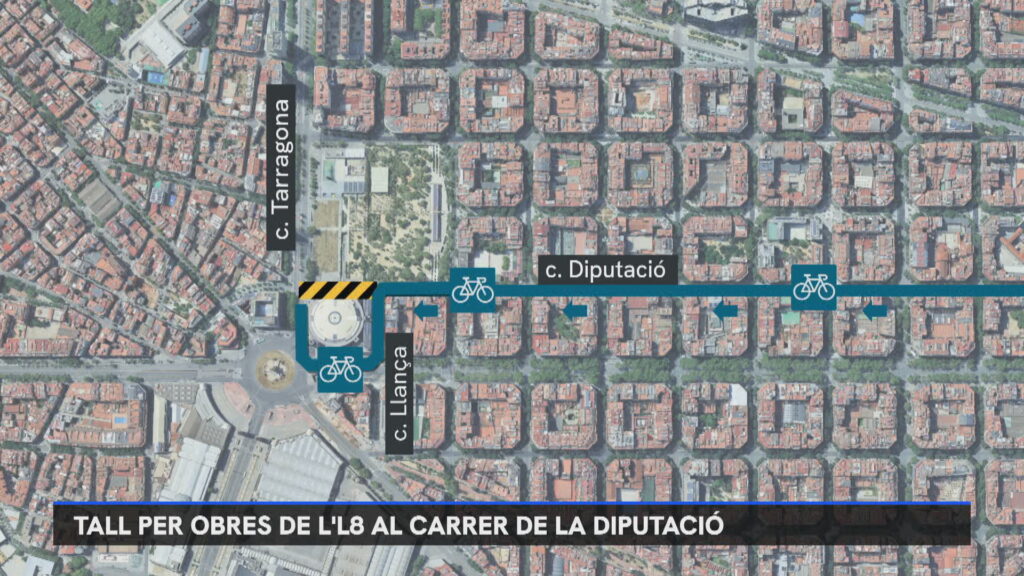Comencen els talls de trànsit per les obres de l'L8 en un tram del carrer de la Diputació | FGC, obres