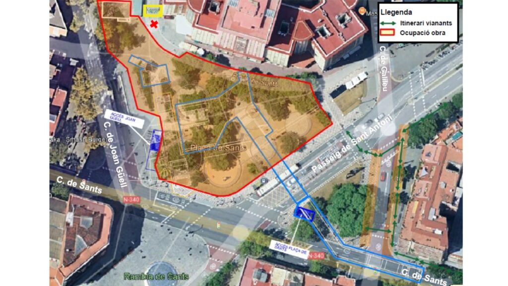 La plaça de Sants es tancarà al febrer per iniciar les obres d'accessibilitat de l'estació de l'L5 | accessibilitat, Barris, L5, metro, obres