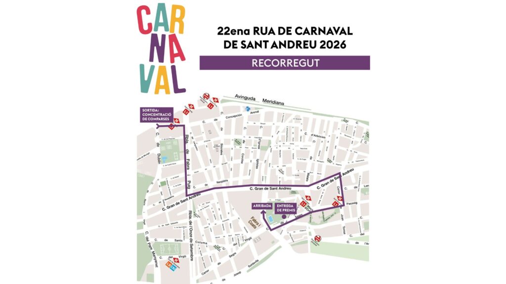 Recorregut rua Carnaval Sant Andreu 2026