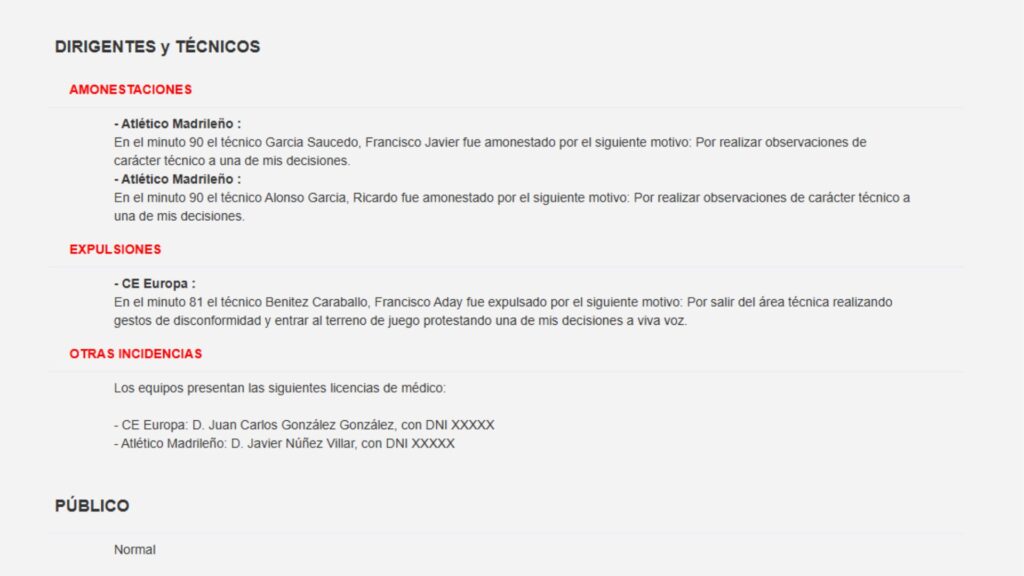 La pell fina de l'àrbitre que va expulsar Aday Benítez en l'Europa - Atlètic Madrileny | Primera RFEF