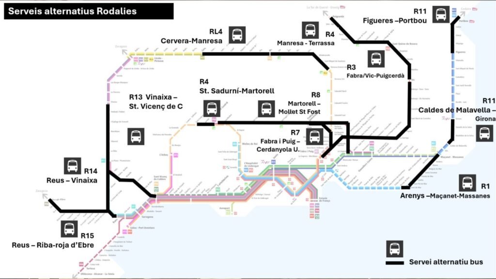 mapa servei autobusos Rodalies