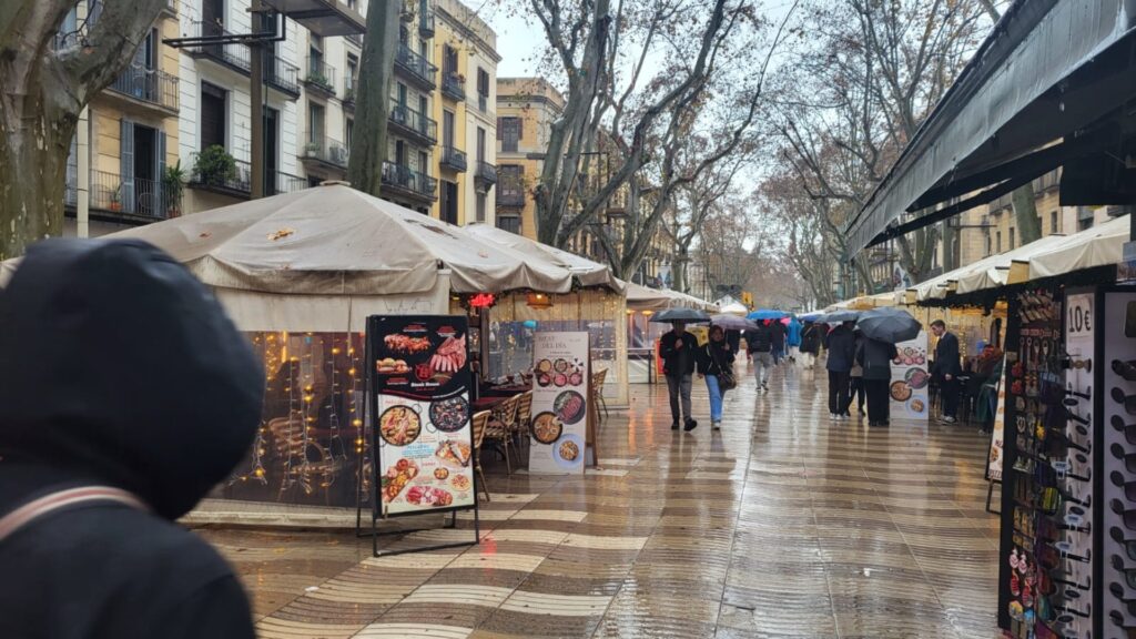 terrasses rambla pluja