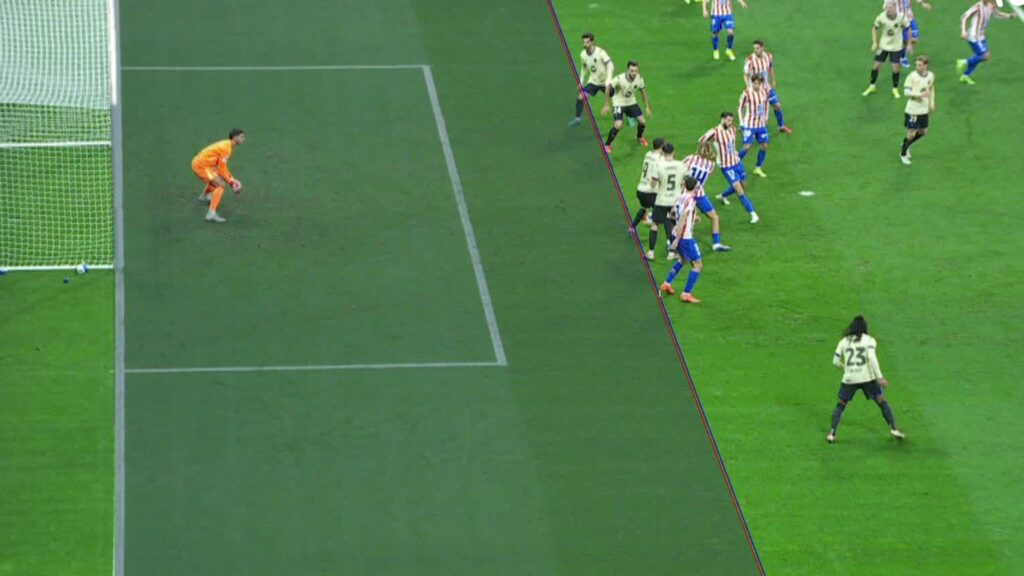 Fora de joc de Pau Cubars&iacute; contra l'Atl&egrave;tic de Madrid gol anul&middot;lat