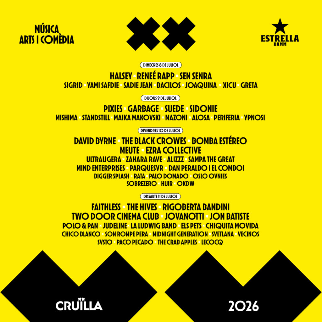 Festival Cruïlla 2026 a Barcelona: Concerts, cartell, horaris i tot el que n'has de saber | concerts, festival Cruïlla, festivals
