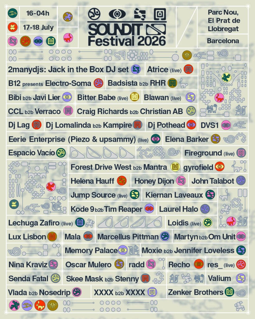 SOUNDIT: programa 2026 | festivals, La Monumental, música electrònia, Parc del Fòrum