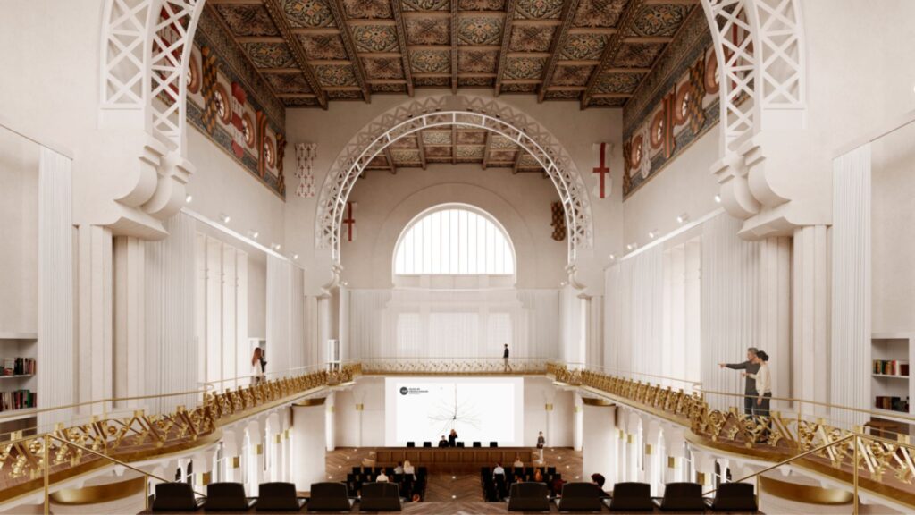 render interior Castell dels Tres Dragons, al Parc de la Ciutadella