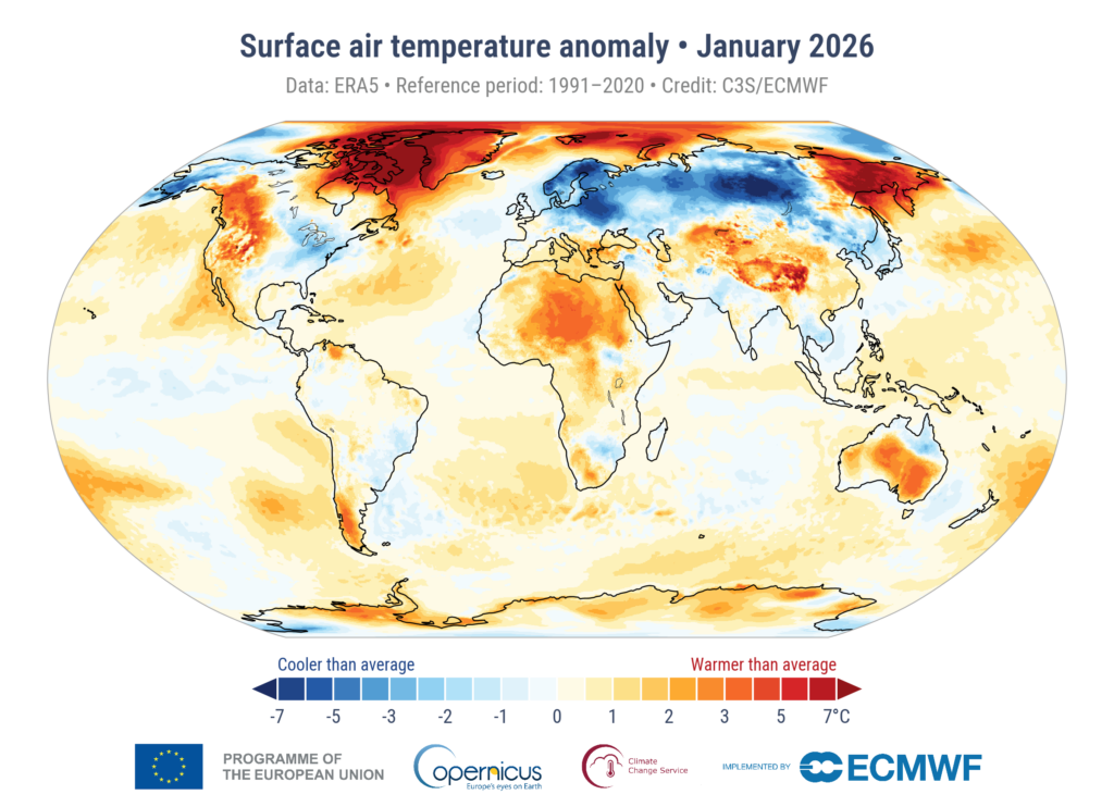 Gener del 2026: el cinquè més càlid des que hi ha registres al món | canvi climàtic, temperatura