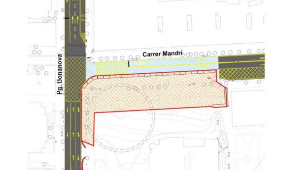 Mandri recuperarà dos carrils de circulació el 10 de febrer, en plenes obres de l'L9 i l'L10 | metro, obres, TMB, transport públic