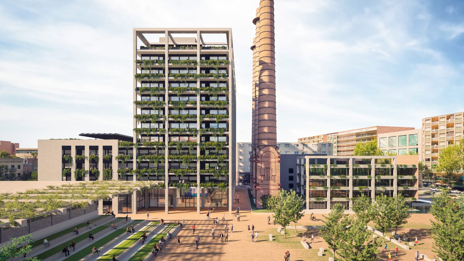 oficines render tres xemeneies