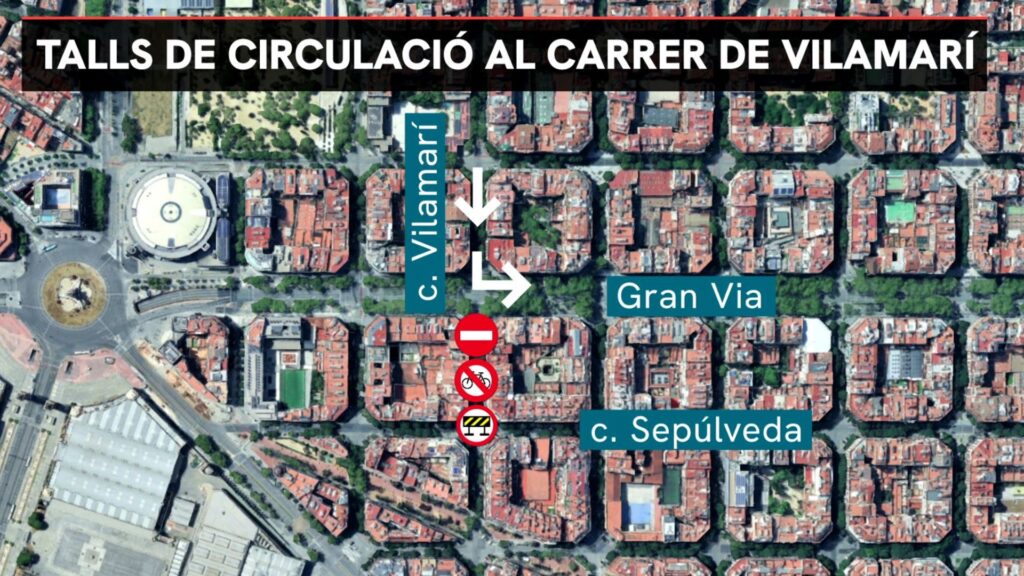 Comença el tall de trànsit al carrer de Vilamarí per les obres de l'L8 | Barris, FGC, obres, trànsit