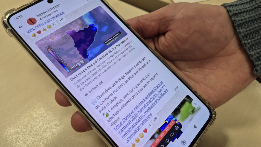 5.000 persones ja s'informen del temps mitjançant el canal de WhatsApp de 'betevé el temps' | betevé, meteorologia, mitjans de comunicació