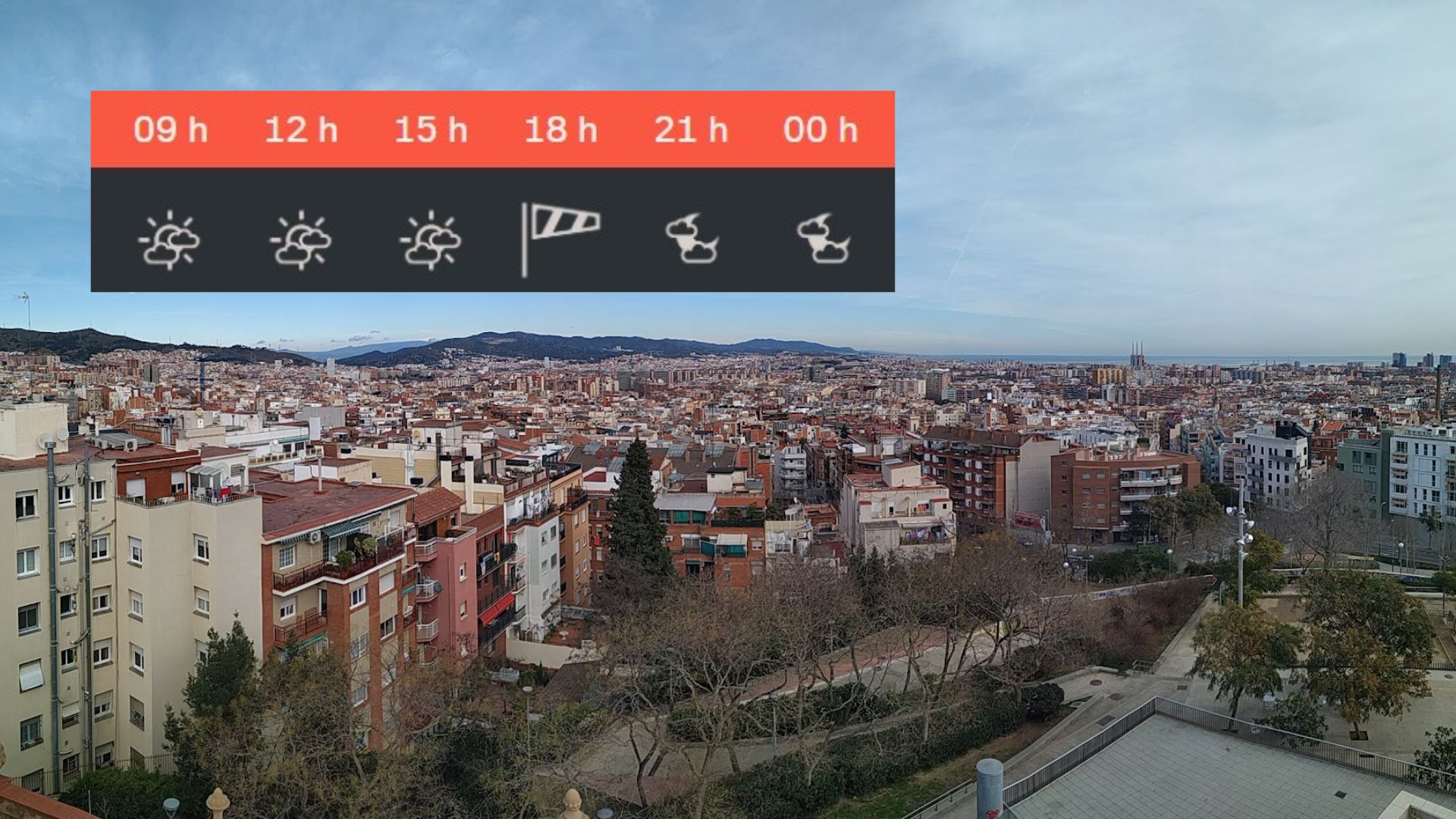 temps barcelona dilluns 16 febrer vent