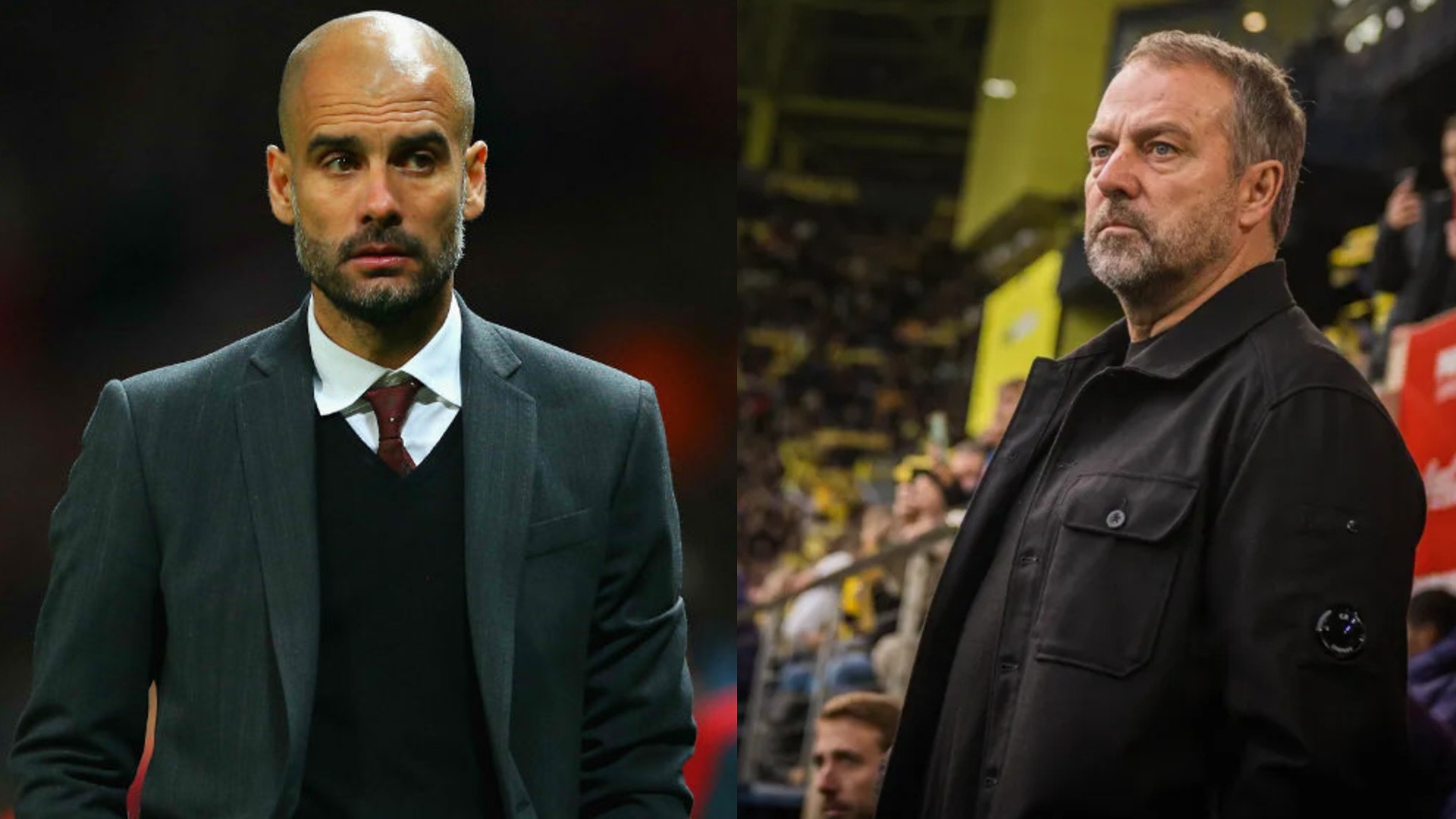 Hansi Flick i Pep Guardiola, entrenadors del Barça