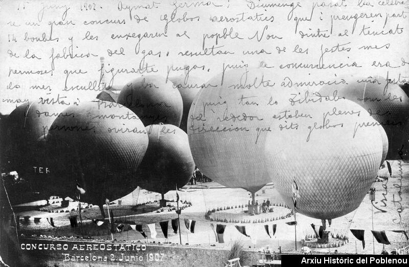 Fins a 5.000 pessetes per al guanyador del concurs de globus aerostàtics al Poblenou del 1907 | Barris, concursos, memòria històrica