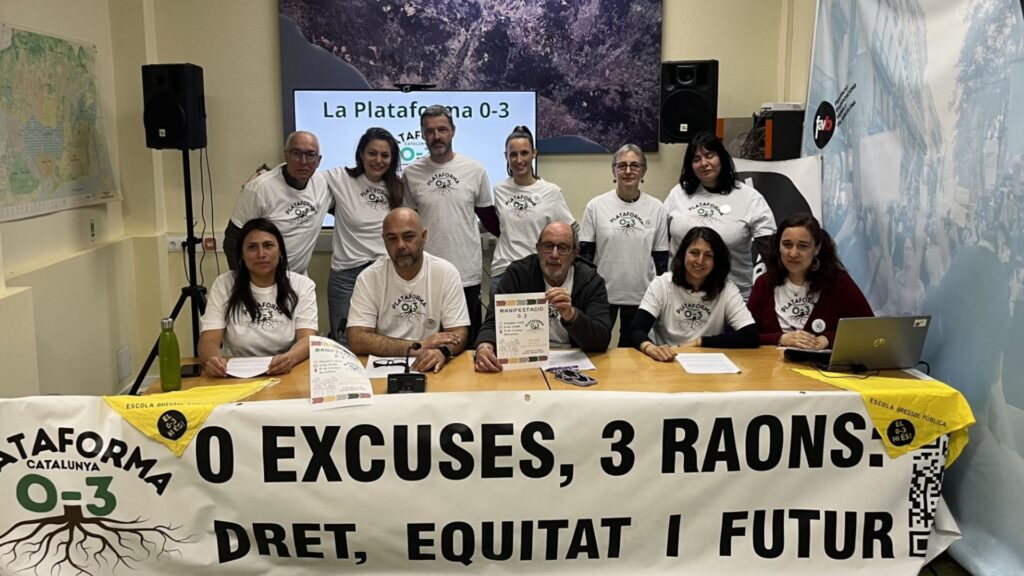 La Plataforma 0-3 es manifestarà contra la precarització i per reclamar una baixada de ràtios | Departament d'Educació, educació infantil, escoles bressol, infància, professorat