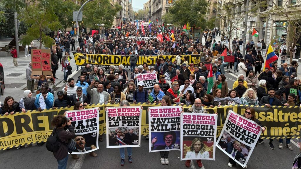 manifestaci&oacute; contra el racisme a Barcelona