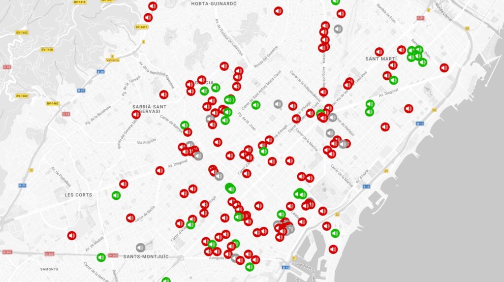 mapa soroll barcelona