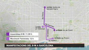 Recorregut de la manifestació del 8-M 2026 a Barcelona i horari per al Dia de les Dones | MAPA
