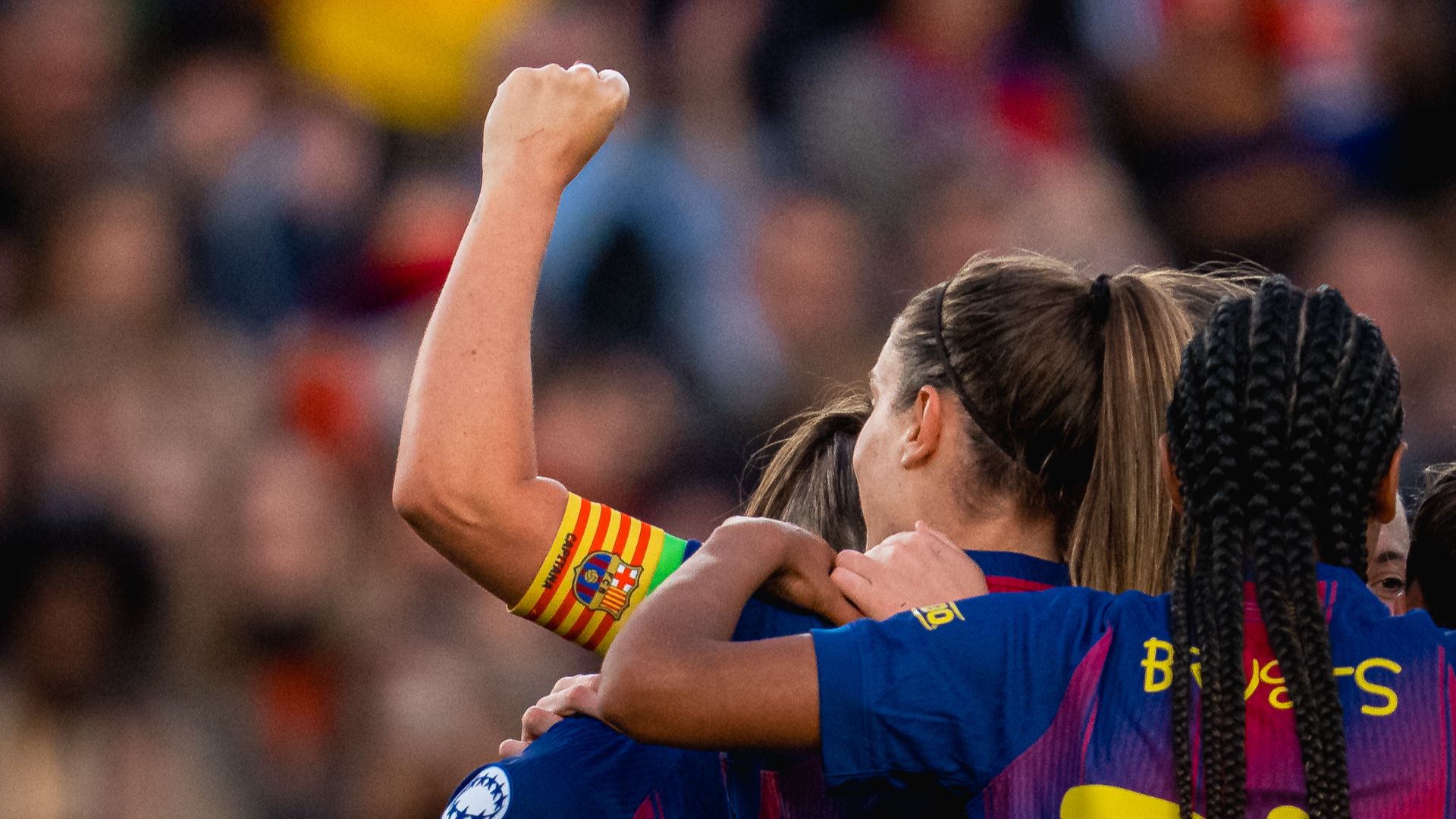 celebració barça femeni camp nou quarts de final champions